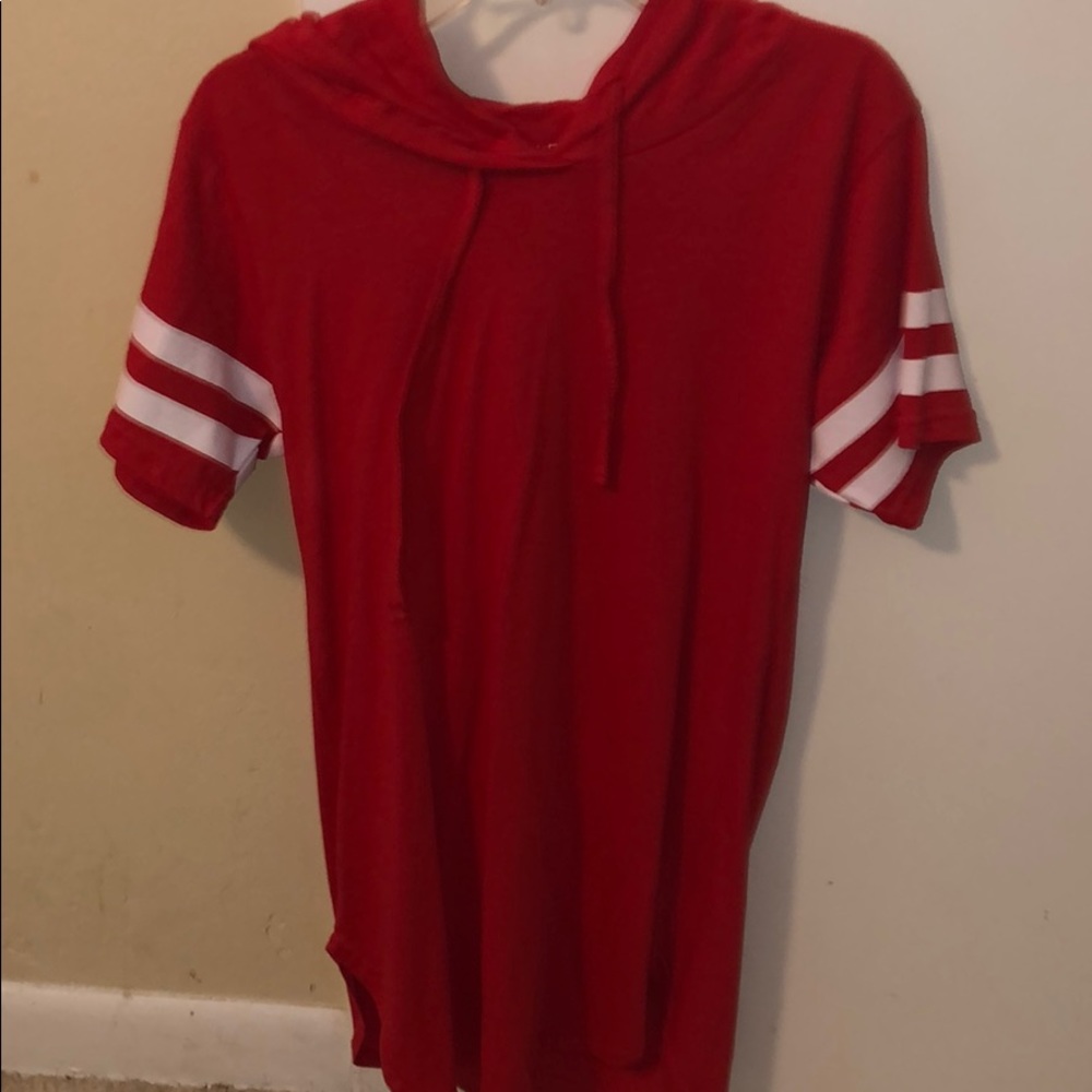 hooded short sleeve shirt